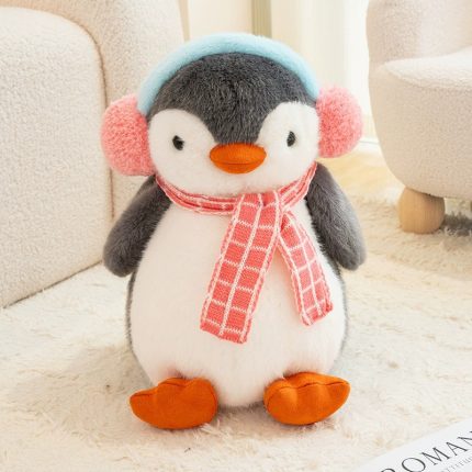 Cute Penguin Plush Toy with Ski Headphones - Creative Stuffed Animal Kids Gift